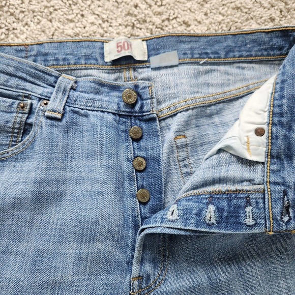Levis 501 Original Fit Jeans Stone Wash Straight Leg Button Fly Size 34x30 Mens - Picture 11 of 12